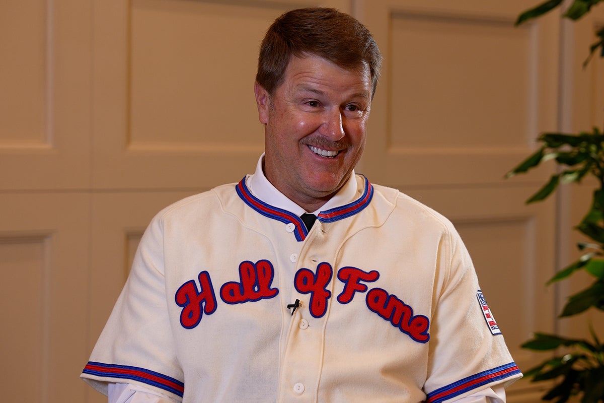 Jeff Kent smiles as he wears Hall of Fame uniform