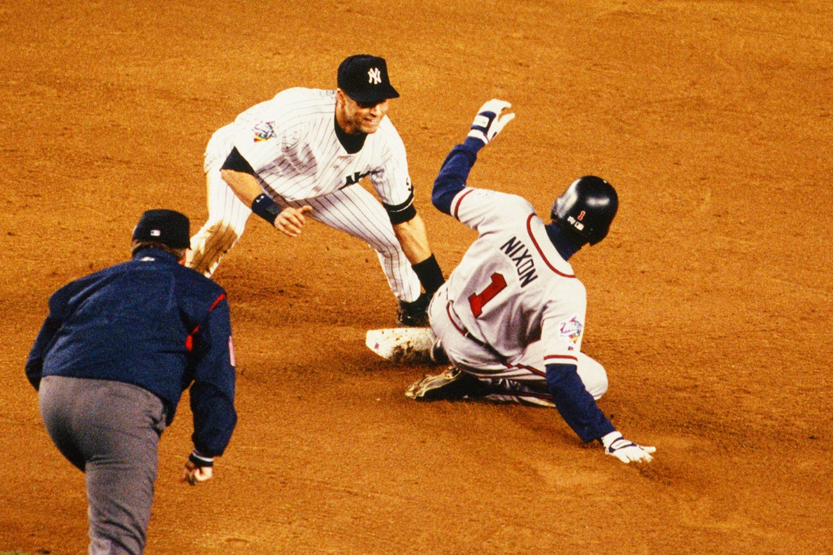 Otis Nixon slides into second base