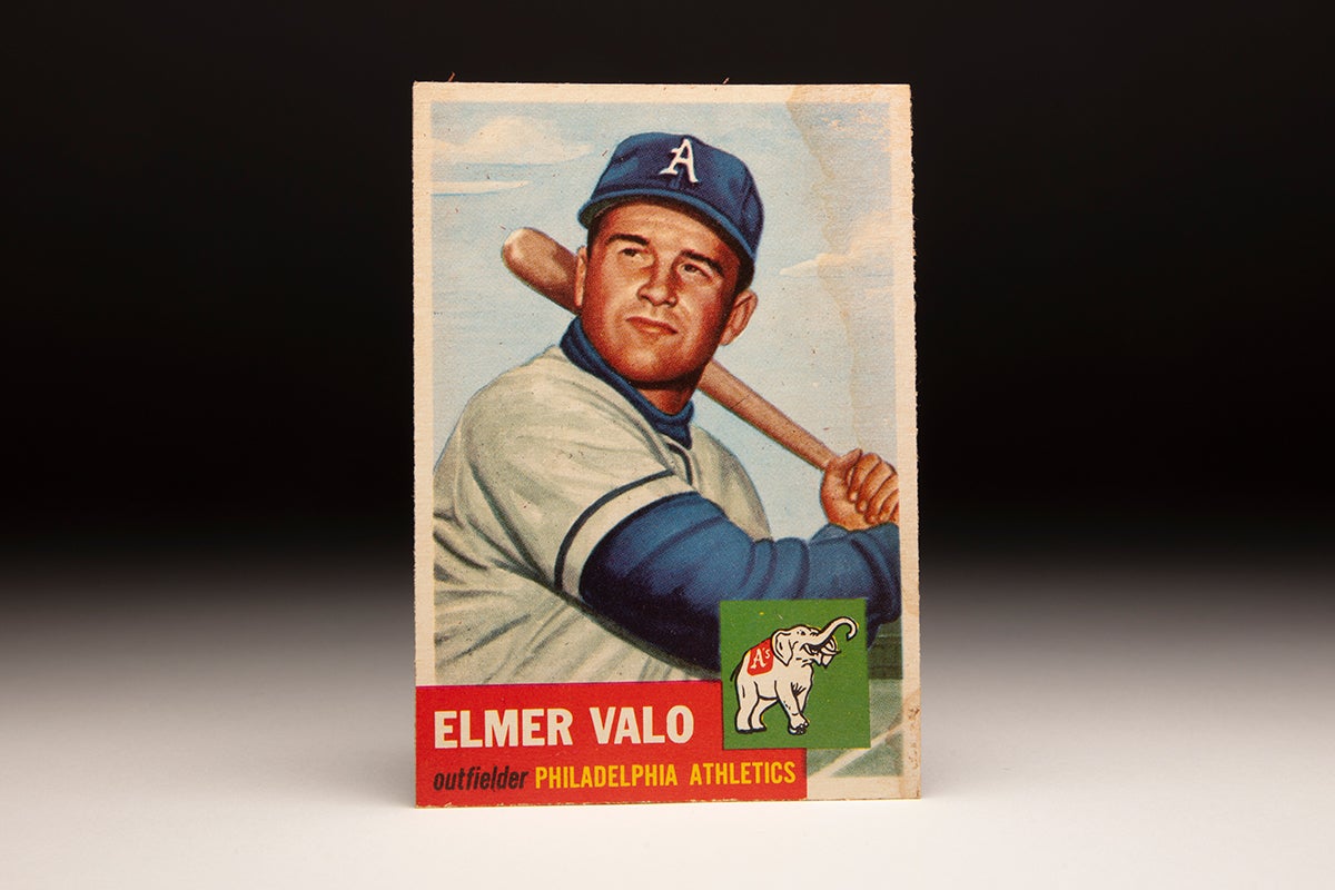 Front of 1953 Topps Elmer Valo card