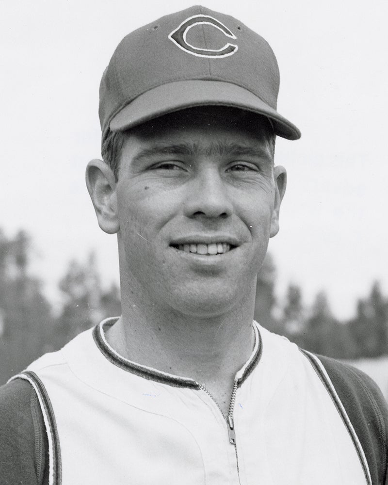 Head and shoulders portrait of Max Alvis in Cleveland uniform