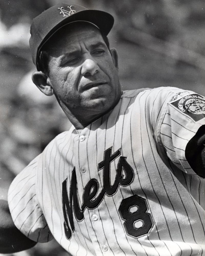 Yogi Berra in Mets uniform