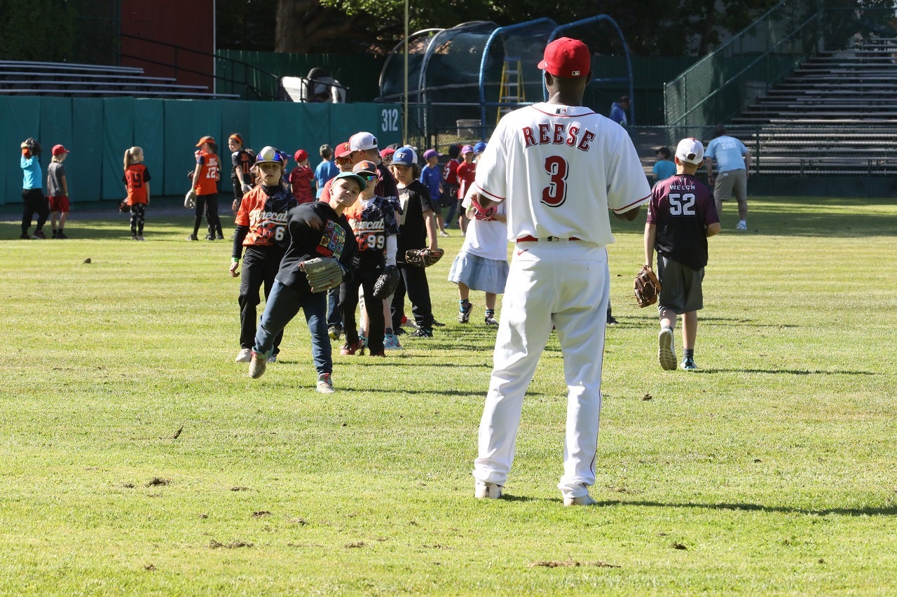 Pokey Reese during the Cooperstown Classic Clinic