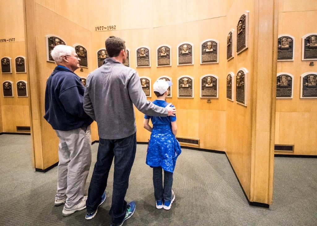 Multi-generational family in the Hall of Fame Plaque Gallery