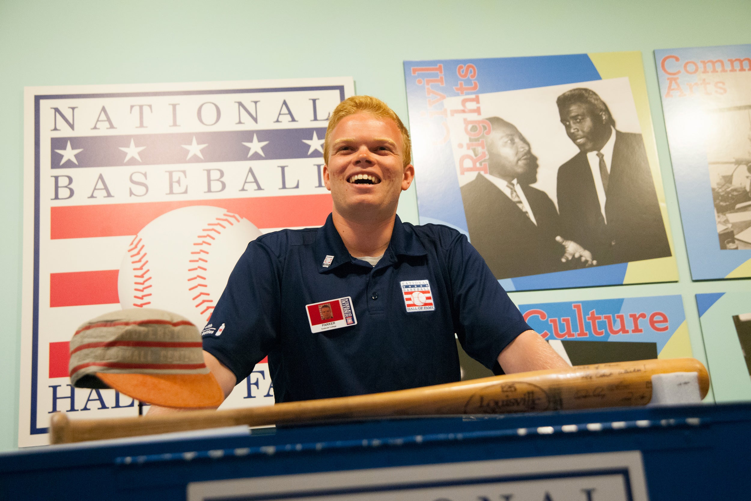 Intern Parker Fish delivers an Artifact Spotlight for Museum visitors. 