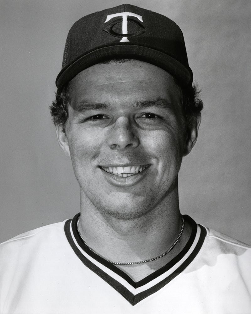 Head and shoulders portrait of Butch Wynegar in Twins uniform